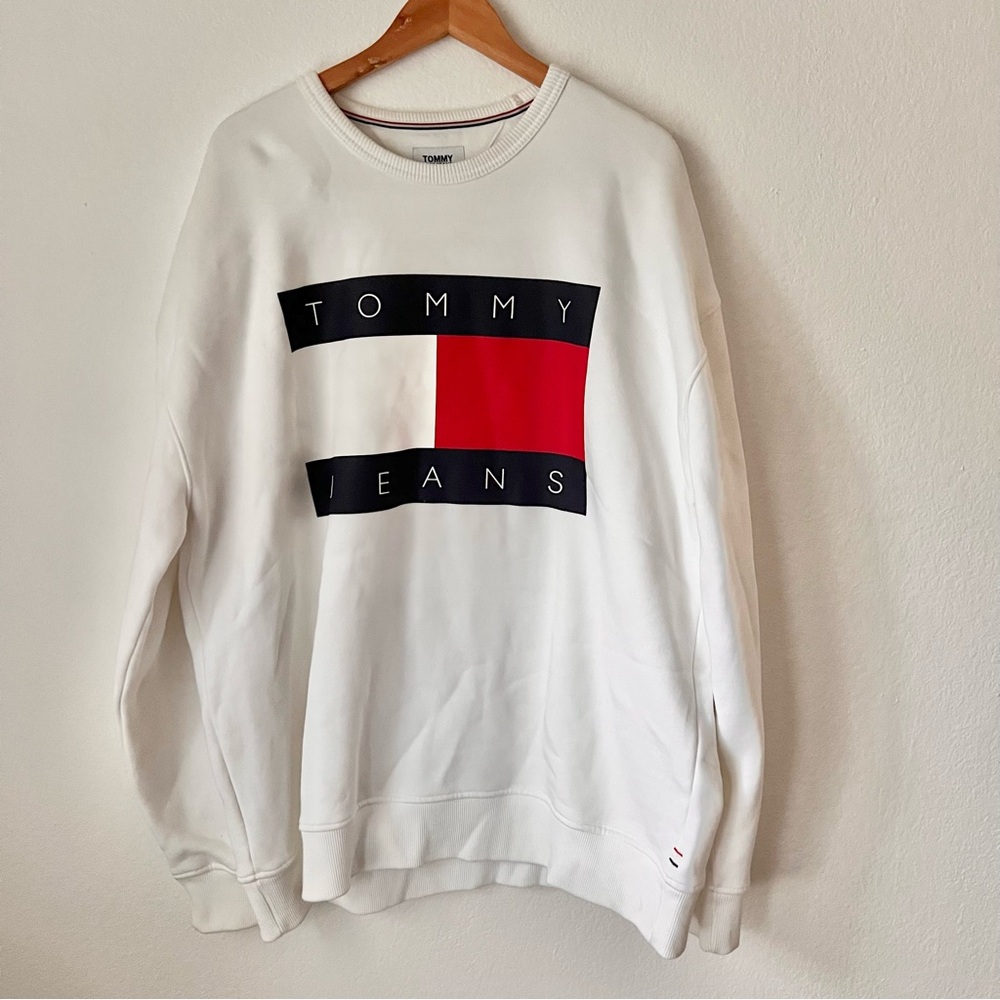 Tommy Hilfiger Tommy Jeans White Crewneck Sweatshirt Sz XXL NWOT
